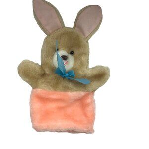 Vtg Bunny Rabbit Hand Puppet Plush Programs Easter Storytelling Playtime 10"